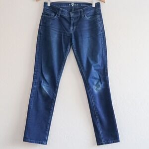 7 For All Mankind Roxanne Denim Jeans Mid Rise Dark Wash Stretch Women's Size 26